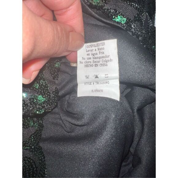 Windsor green sequin mini dress long sleeved size S - Picture 9 of 9